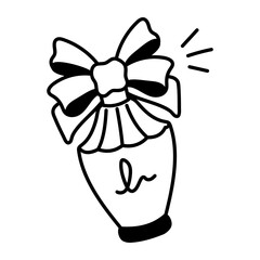 A hand drawn icon of fragrance bottle 


