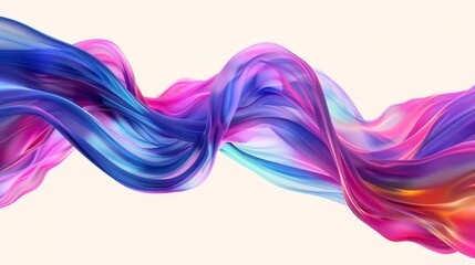 Colorful flowing abstract waves on a light background