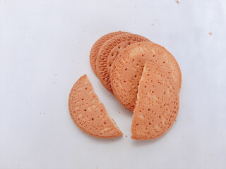 Dry biscuits isolated on white background