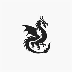 Silhouette dragon animal shark fish.