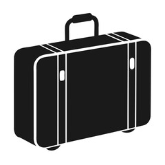 Simple black silhouette of a vintage suitcase