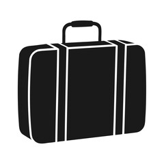 Simple black silhouette of a vintage suitcase