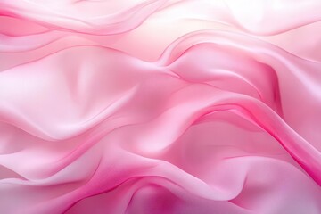 Fototapeta premium ethereal pink waves rippling like silk fabric, soft gradients creating delicate abstract forms, gentle curves flowing with dreamy luminosity