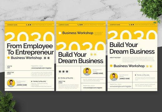 Yellow And Black Business Flyer