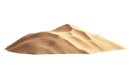 soft sand dune from a desert, isolated on white with clipping path, offering a side profile for clear visual impact.