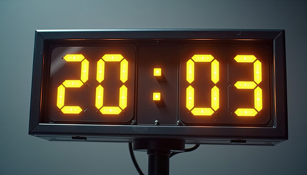 Soccer scoreboard with timer for match broadcasts and sports blogs