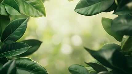 Fototapeta premium Lush Green Leaves Background