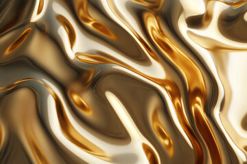 Abstract shiny gold metallic shape.
