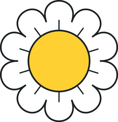 Comic chamomile flower vector illustration