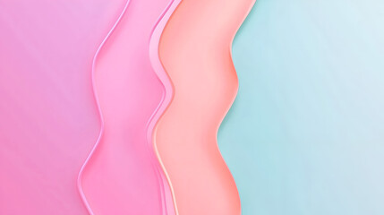 Naklejka premium A soft gradient featuring wavy layers of pink and blue colors, creating a calming and aesthetically pleasing design.