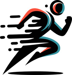 Dynamic Motion Silhouette of a Fast Running Athlete