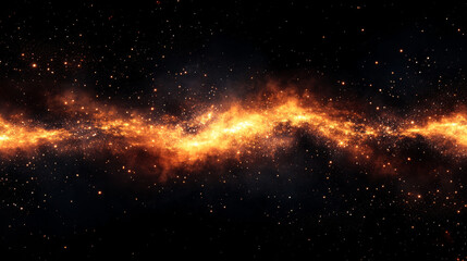 stunning cosmic scene featuring fiery orange and yellow stars against dark background