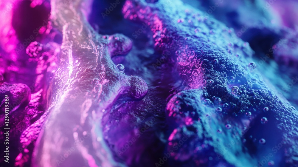 Canvas Prints colorful abstract liquid texture with bubbles and light reflections