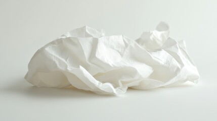 Crumpled White Paper on Light Background for Creative Projects