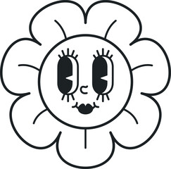 Cute girlish black-and-white daisy flower