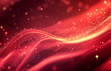 Red glowing wave lines create mesmerizing effect on dark background