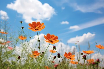 Naklejka premium Border wild flower sky landscape outdoors.