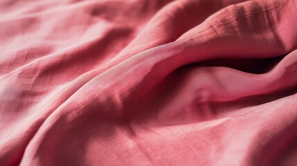 Fototapeta premium Soft Pink Fabric Texture with Gentle Drapes and Waves Details