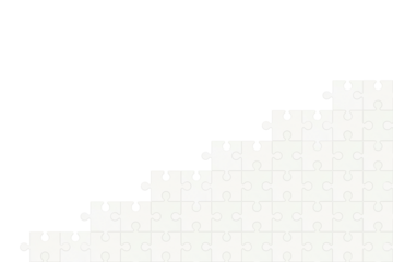 2列ずつ繋がる白いジグソーパズルの階段