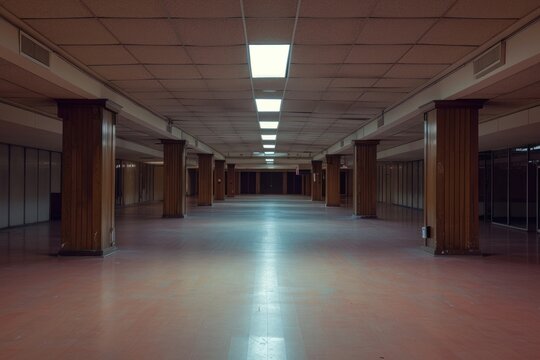 Store flooring architecture illuminated.