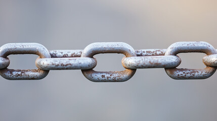 Rusty Chain: A close-up of a heavy-duty, weathered chain with rusty links. The chain's strength and industrial aesthetic make it a symbol of connection, security, and resilience. 