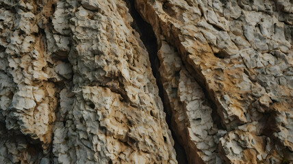 Rough Limestone Surface: A close-up of a limestone rock, its rough and porous surface revealing centuries of natural formation. Subtle textures and earthy tones highlight its character.