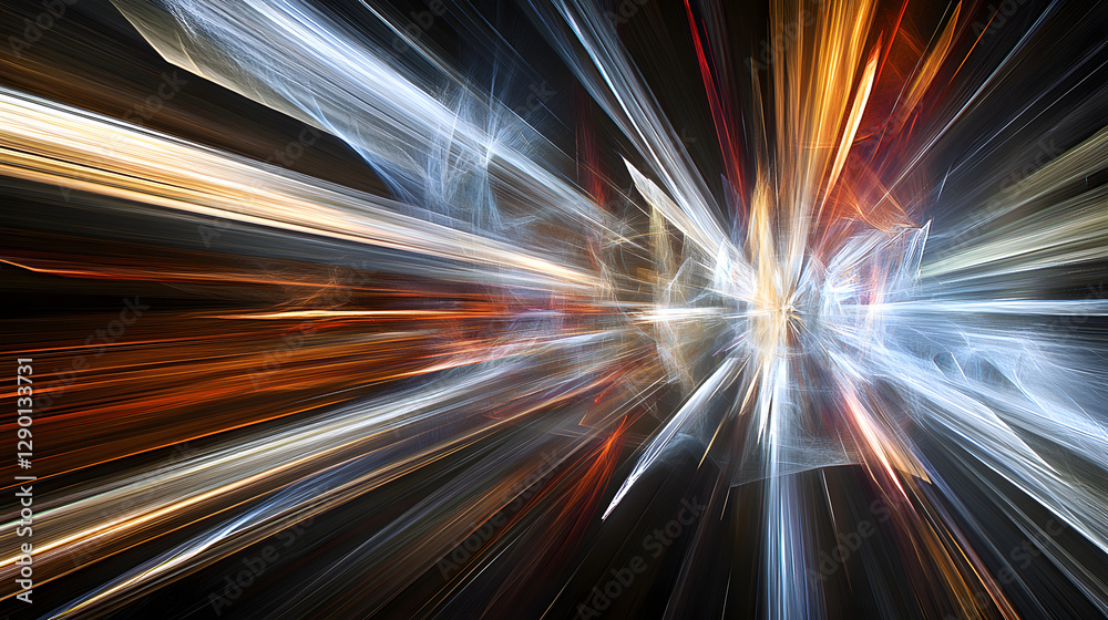 Wall mural black and white background with light streaks creating an abstract artistic effect