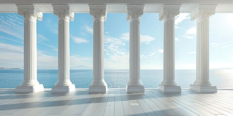Fototapeta premium Columns overlooking the sea