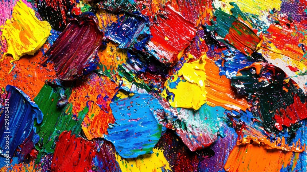 Aufkleber vibrant abstract painting featuring bold brushstrokes and a rich palette of colors creating a dynami