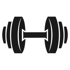 Simple Black and White Dumbbell Silhouette on white background