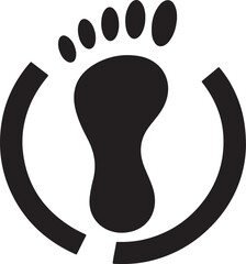 Silhouette vector of a carbon footprint symbol. Perfect for eco-friendly designs, sustainability projects, environmental awareness, climate change campaigns, and green energy.