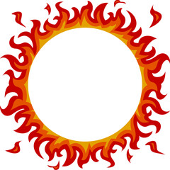 燃える火の輪のフレーム　ベクターイラスト