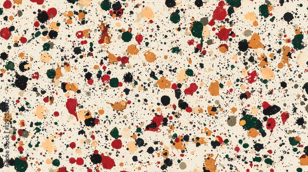 Fototapete Abstract canvas with colorful paint splatters creating a vibrant artistic texture and dynamic visual pattern for modern design