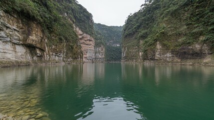 Green Canyon River Landscape with Lush Vegetation