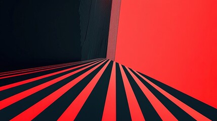 Minimal red and black striped abstract geometric