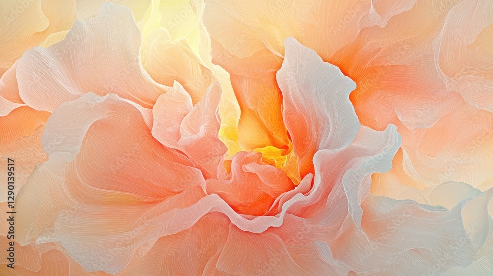 Aufkleber Ethereal floral fantasy in pastel hues creating a dreamlike abstract composition with soft light and delicate textures for artistic expression