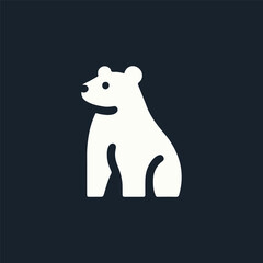 Minimalist bear logo