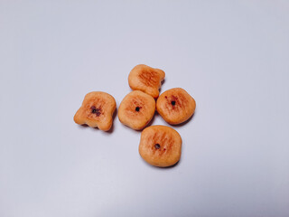 Dry biscuits isolated on white background