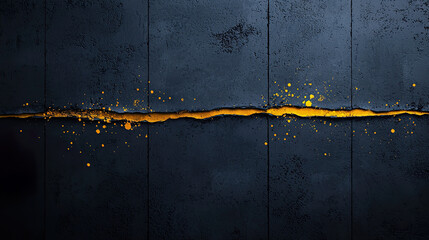 Abstract Brushstroke Art in Navy and Gold with Halftone Texture, Grunge Elements, Dynamic Composition, Edgy Style
