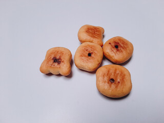 Dry biscuits isolated on white background