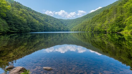 Fototapeta premium Serene Mountain Lake Reflection