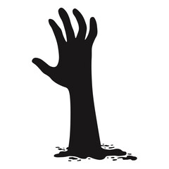 Halloween Zombie Hand Illustration. Isolated on White Background.