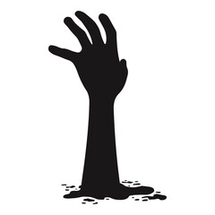 Halloween Zombie Hand Illustration. Isolated on White Background.