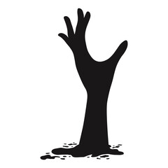 Halloween Zombie Hand Illustration. Isolated on White Background.