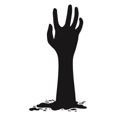 Halloween Zombie Hand Illustration. Isolated on White Background.