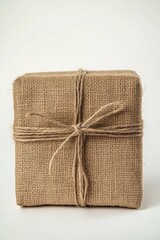 Tied Gift Box on White Background