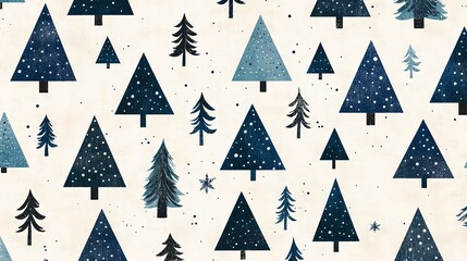 Obraz premium Seamless Top View Illustration of Minimal Mountains and Trees