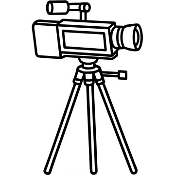 recommend clip art: Video camera on tripod isolated vector art illustration