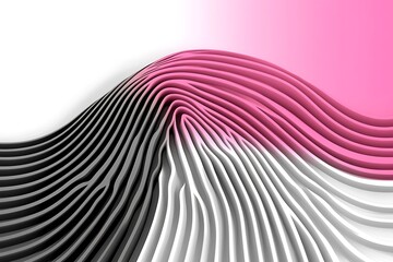 Abstract wave pattern in black, white, and pink colors, creating a dynamic visual flow, suitable for backgrounds