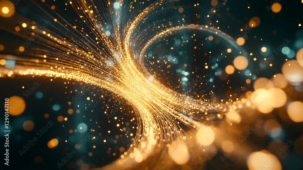 Poster abstract blur of light creating dynamic patterns and vibrant colors in motion on a dark background